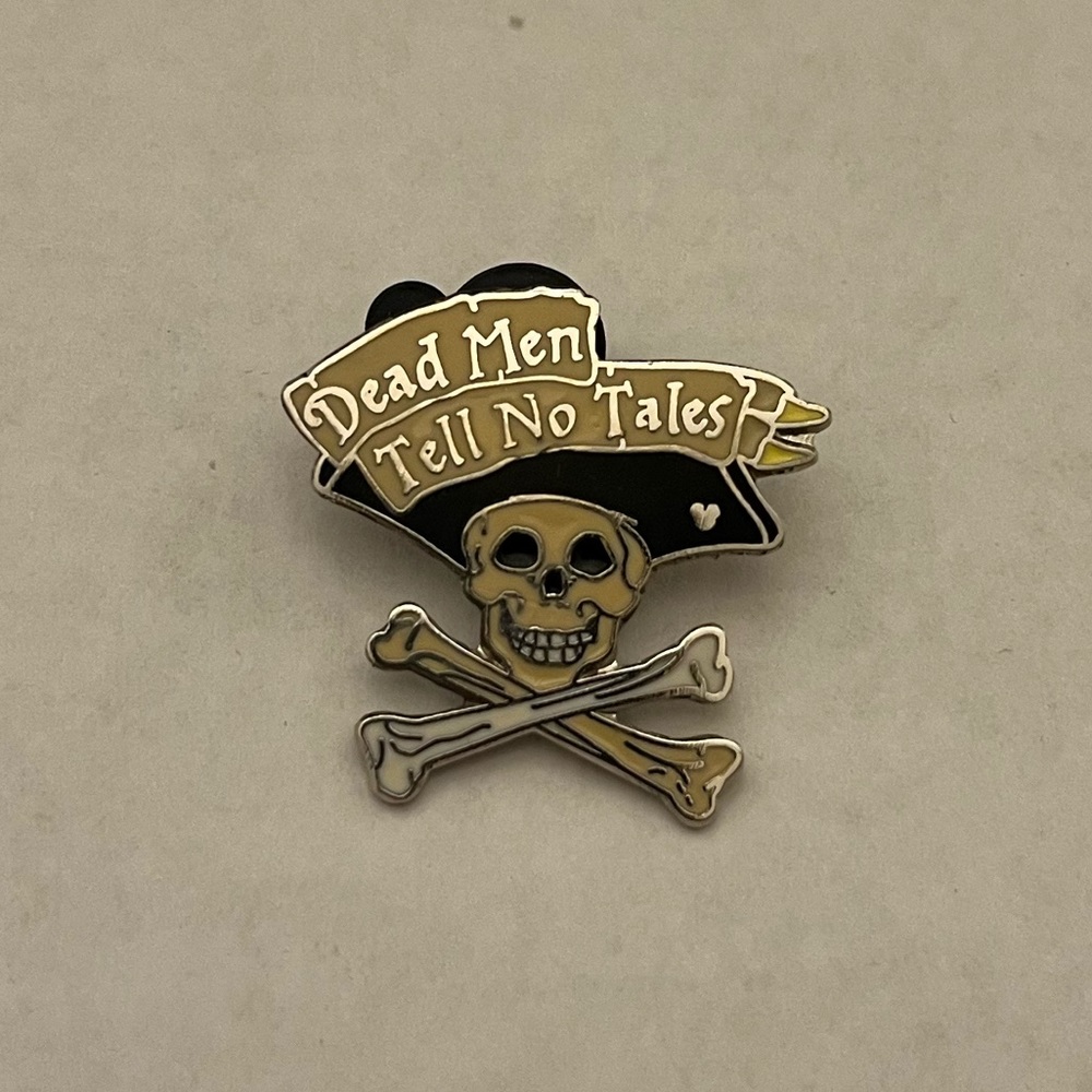 Dead Men Tell No Tales Skull and Crossbones Hidden Mickey Pin